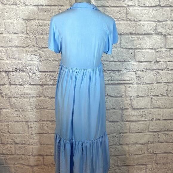 Zara collared ruffle midi dress - Picture 2 of 9